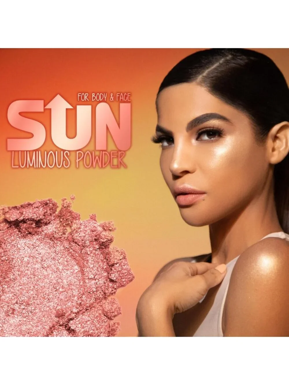 Luminous Pink Highlighter Powder | Radiant Glow & Silky Texture | Makeup